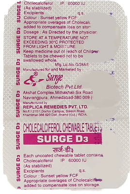 Surge D3 Strip Of 4 Chewable Tablets