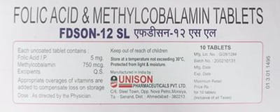 Fdson 12 Sl Strip Of 10 Tablets