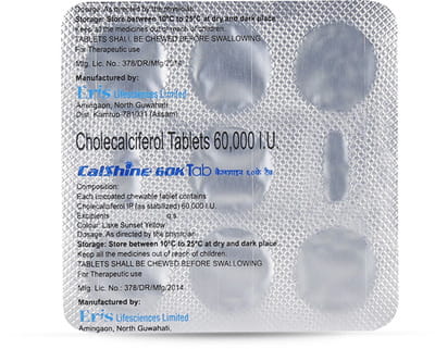 Calshine 60k Orange Flavour Strip Of 7 Chewable Tablets