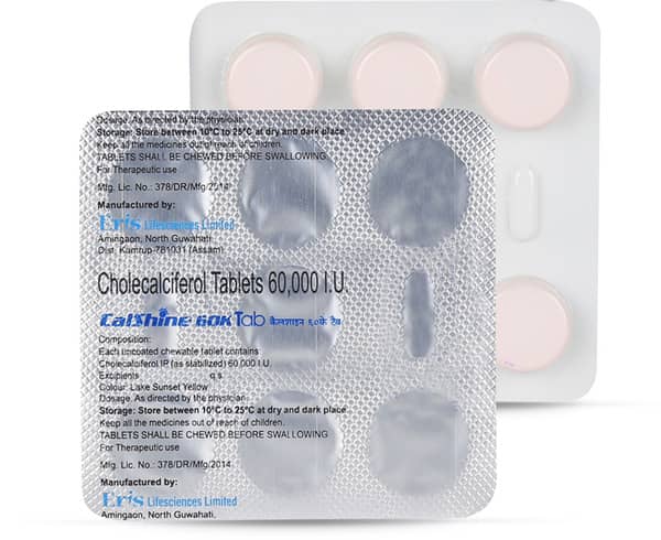 Calshine 60k Orange Flavour Strip Of 7 Chewable Tablets