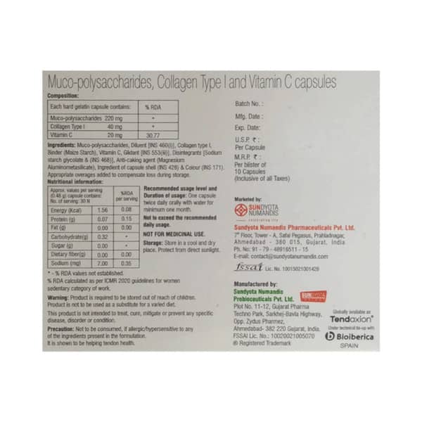 Tendowell Strip Of 10 Capsules