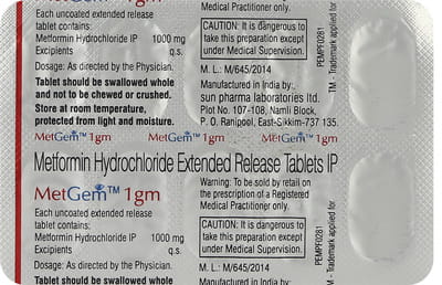 Metgem 1gm Strip Of 10 Tablets