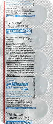 Telmison 20mg Strip Of 10 Tablets