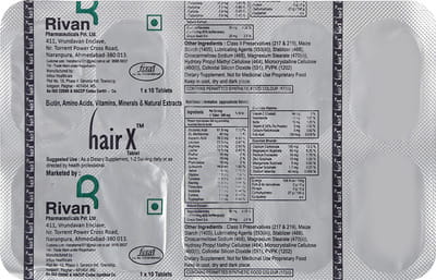 Hair X Strip Of 10 Tablets