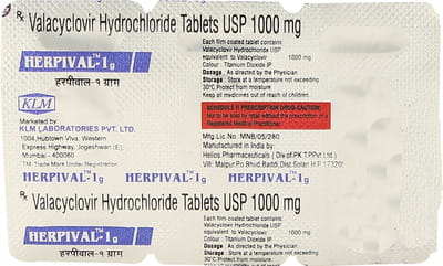 Herpival 1gm Strip Of 3 Tablets
