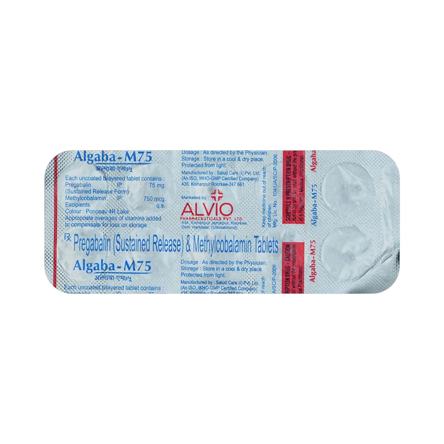 Algaba M 75mg Strip Of 10 Tablets: Uses, Side Effects, Price & Dosage ...