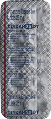 Cinzan Dt 25mg Strip Of 10 Tablets