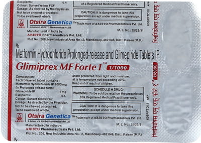 Glimiprex Mf Forte 1/1000mg Strip Of 10 Tablets