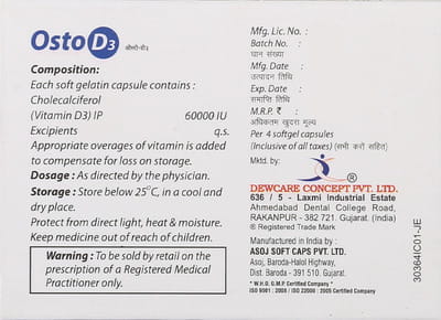 Osto D3 Strip Of 4 Capsules