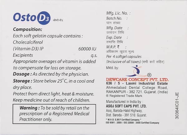 Osto D3 Strip Of 4 Capsules