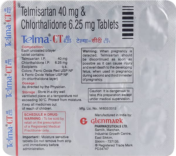 Telma-CT 40/6.25mg Tablet