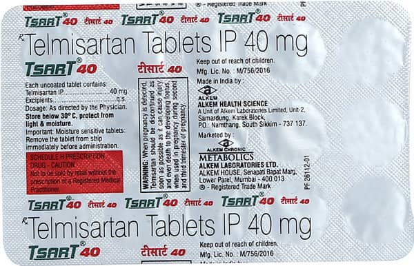 Tsart 40mg Strip Of 15 Tablets