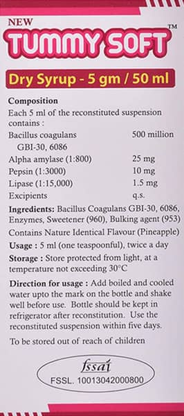 New Tummy Soft Bottle Of 50ml Dry Syrup