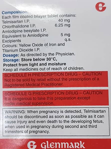 Telma Act 40/5/6.25 Strip Of 10 Tablets