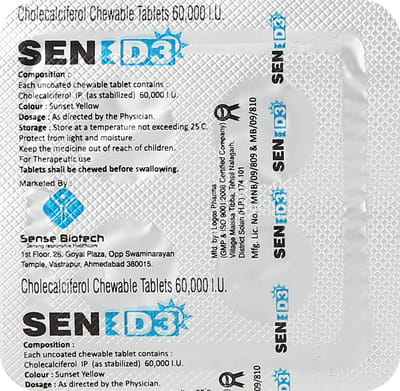 Sen D3 Orange Chewable Tablet 4'S