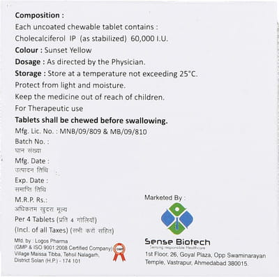 Sen D3 Orange Chewable Tablet 4'S