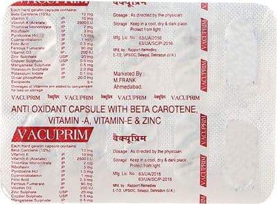 Vacuprim Strip Of 10 Capsules