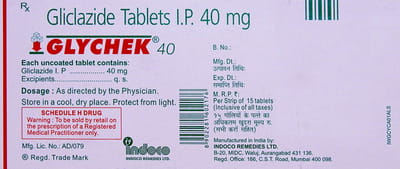 Glychek 40mg Strip Of 15 Tablets
