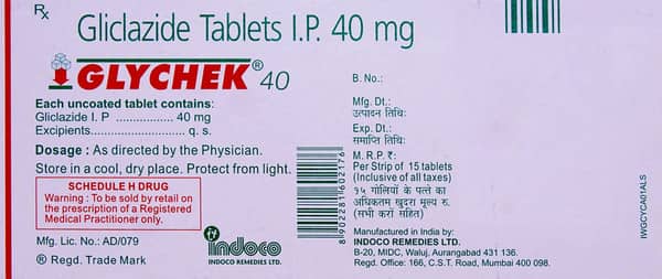 Glychek 40mg Strip Of 15 Tablets