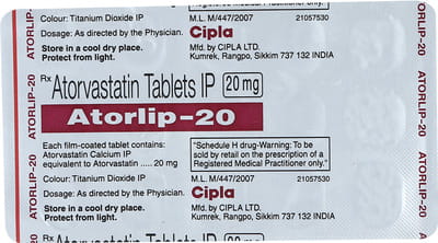 Atorlip 20mg Strip Of 15 Tablets