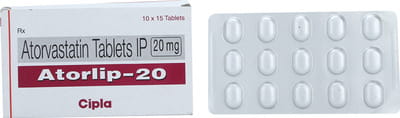 Atorlip 20mg Strip Of 15 Tablets