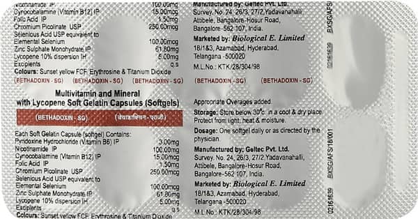 Bethadoxin Sg Strip Of 10 Capsules