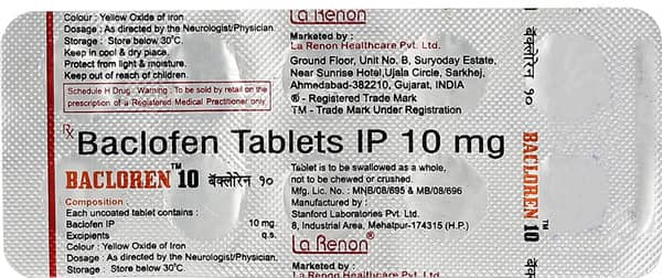 Bacloren 10mg Strip Of 10 Tablets