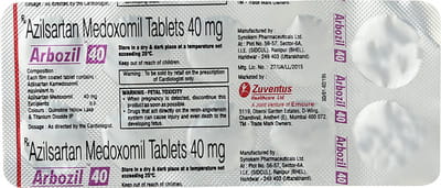 Arbozil 40mg Strip Of 10 Tablets