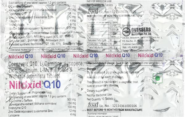 Niloxid Q10 Strip Of 10 Tablets