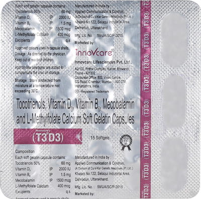 T3 D3 Strip Of 15 Capsules