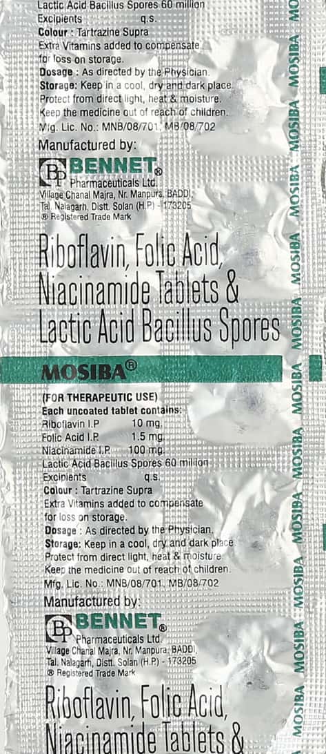 Mosiba Mosiba Strip Of 10 Tablets: Uses, Side Effects, Price & Dosage | PharmEasy