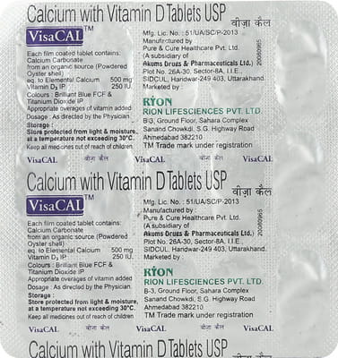 Visacal Strip Of 15 Tablets