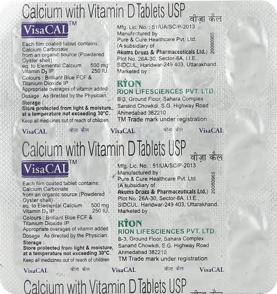 Visacal Strip Of 15 Tablets