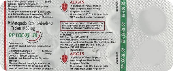 Bp Loc Xl 50mg Strip Of 10 Tablets
