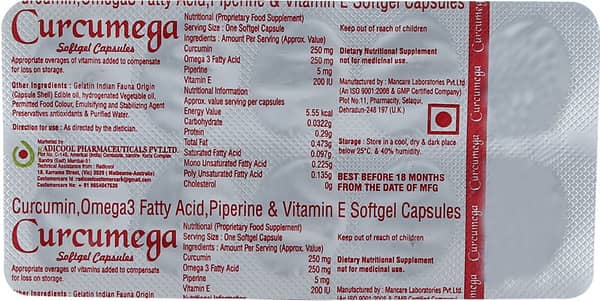 Curcumega Strip Of 10 Softgel Capsules