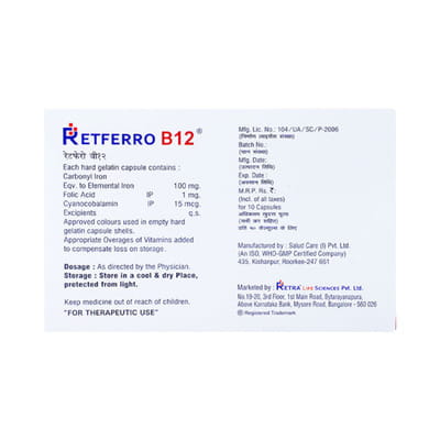 Retferro B12 Strip Of 10 Capsules