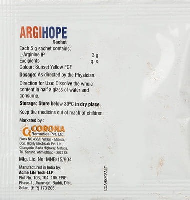 Argihope Orange Lemon Flavour Sugar Free Sachet Of 5gm Granules