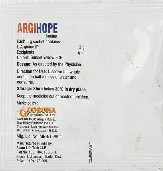 Argihope Granules | Orange Lemon Flavour Sugar Free