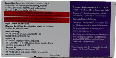 Trulicity 1.5mg Pre Filled Pen Of 0.5ml Solution For Injection (Pack Of 2)