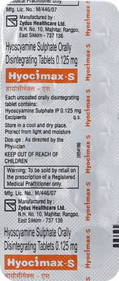 Hyocimax S Orally Disintegrating Strip Of 10 Tablets