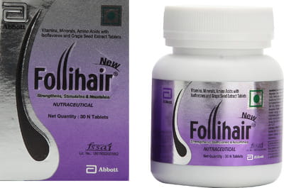 Follihair Abbott New Biotin With Vitamins Bottle Of 30 Tablets