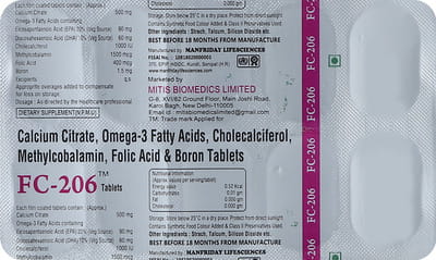 एफसी 206 10 टैबलेट्स की स्ट्रिप