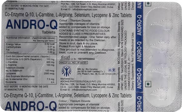 Andro Q Strip Of 10 Tablets
