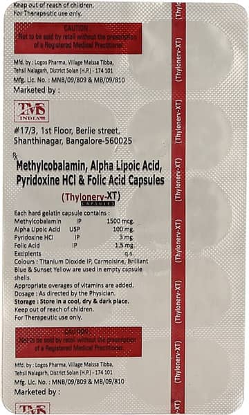 Thylonerv Xt Strip Of 10 Capsules