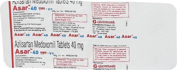 Asar 40mg Strip Of 10 Tablets