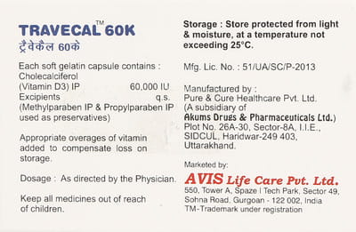 Travecal 60k Strip Of 4 Capsules