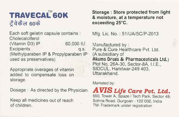 Travecal 60k Strip Of 4 Capsules