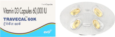 Travecal 60k Strip Of 4 Capsules