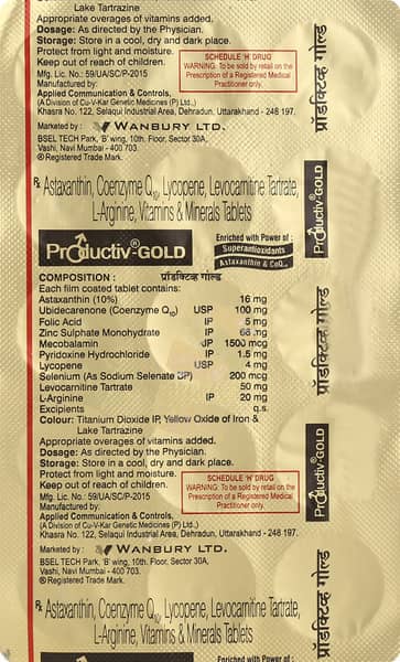 Productiv Gold Strip Of 15 Tablets