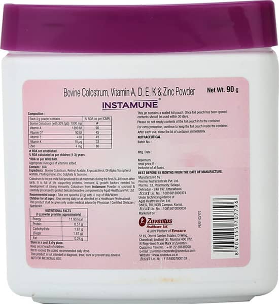 Instamune Jar Of 90gm Oral Powder